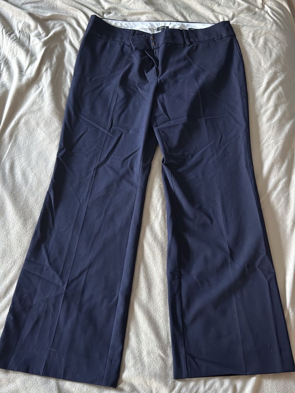 LOFT Navy Wide-Leg Trousers